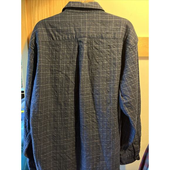 Pendleton Mens Medium Navy Blue Long Sleeve Button Down Wool Flannel Shirt EUC - Picture 7 of 11